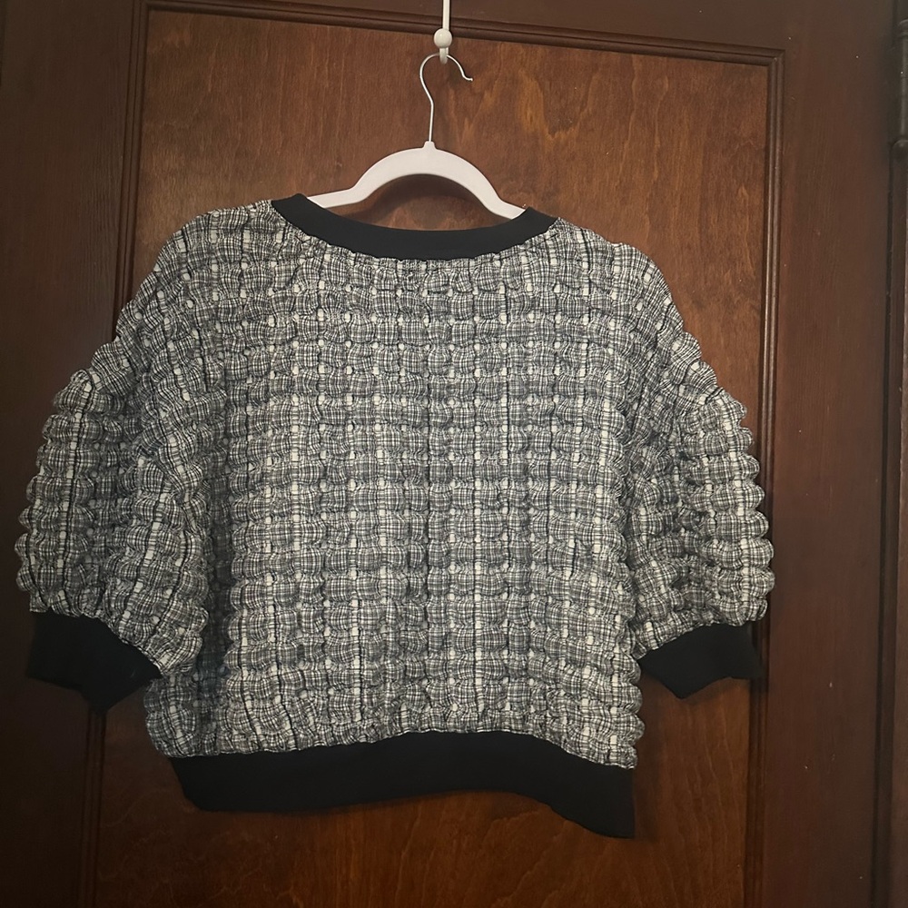 Anthropologie Maeve Puff Sleeve Textured Top Size M - Picture 3 of 5